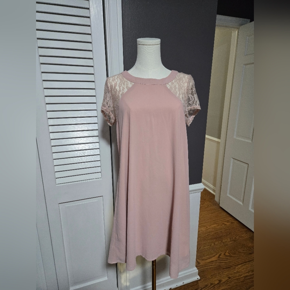 Pink Owl Pink Raglan Sleeve Mini Dress
